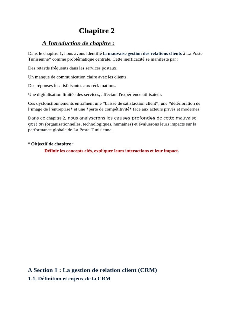 Analyse des enjeux du CRM à La Poste | PDF | Gestion de la relation ...