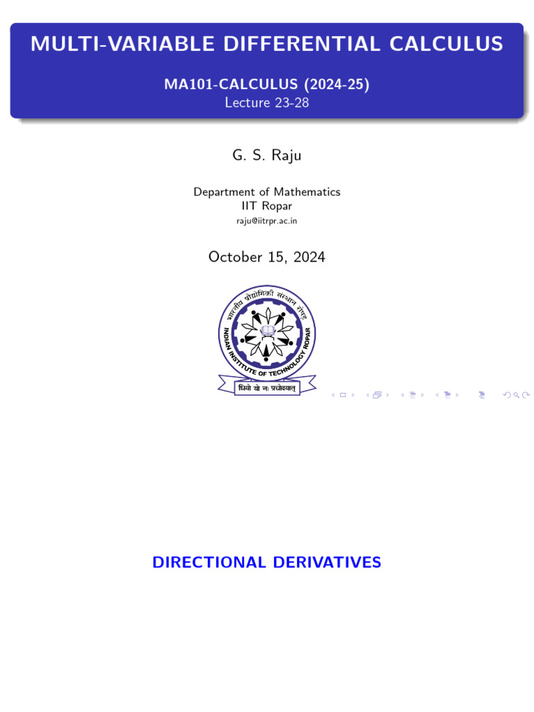 Directional Derivatives in Calculus | PDF | Gradient | Derivative