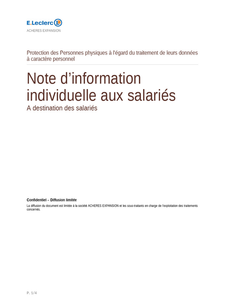 Information RGPD pour les salariés | PDF | Vie privée et informatique ...