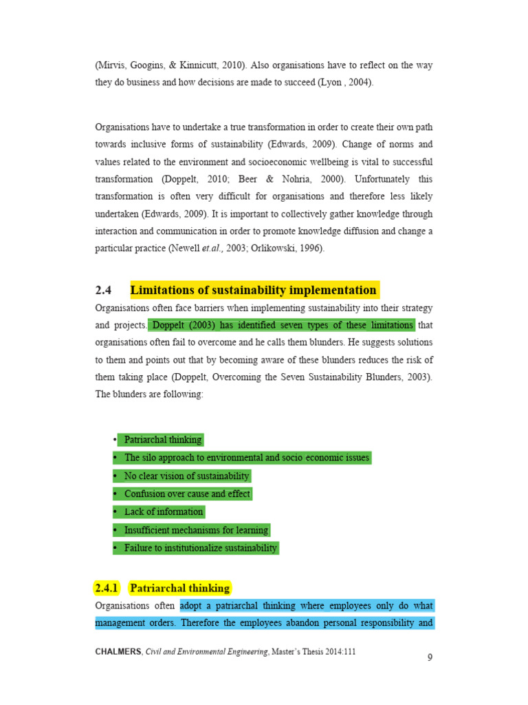 Overcoming Sustainability Barriers in Organizations | PDF ...