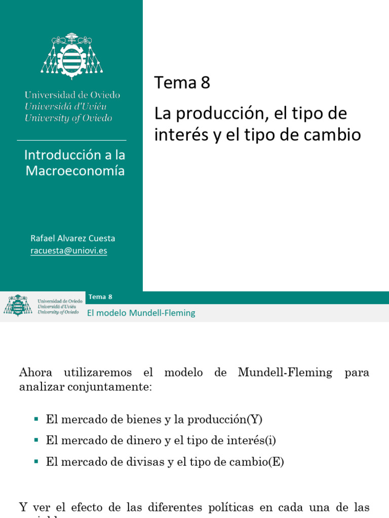 T8 - La Producciã N, El Tipo de Interã©s y El Tipo de Cambio | PDF ...