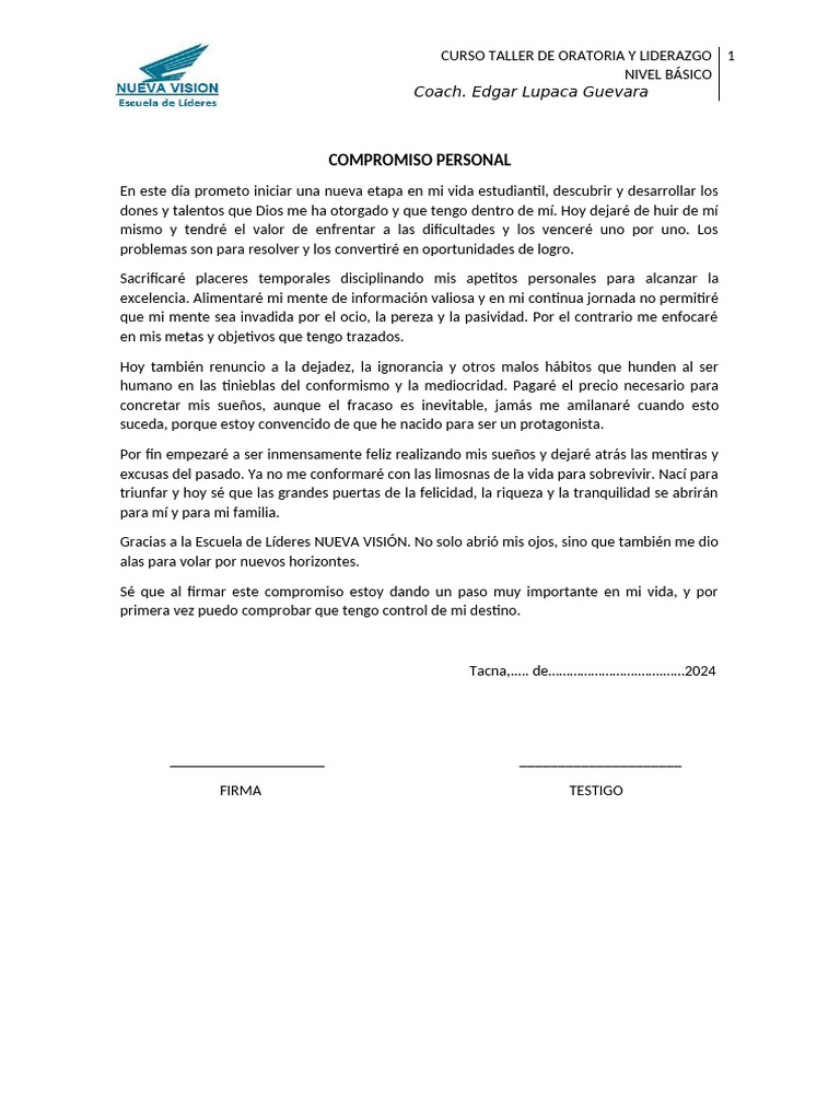 Compromiso Personal | PDF