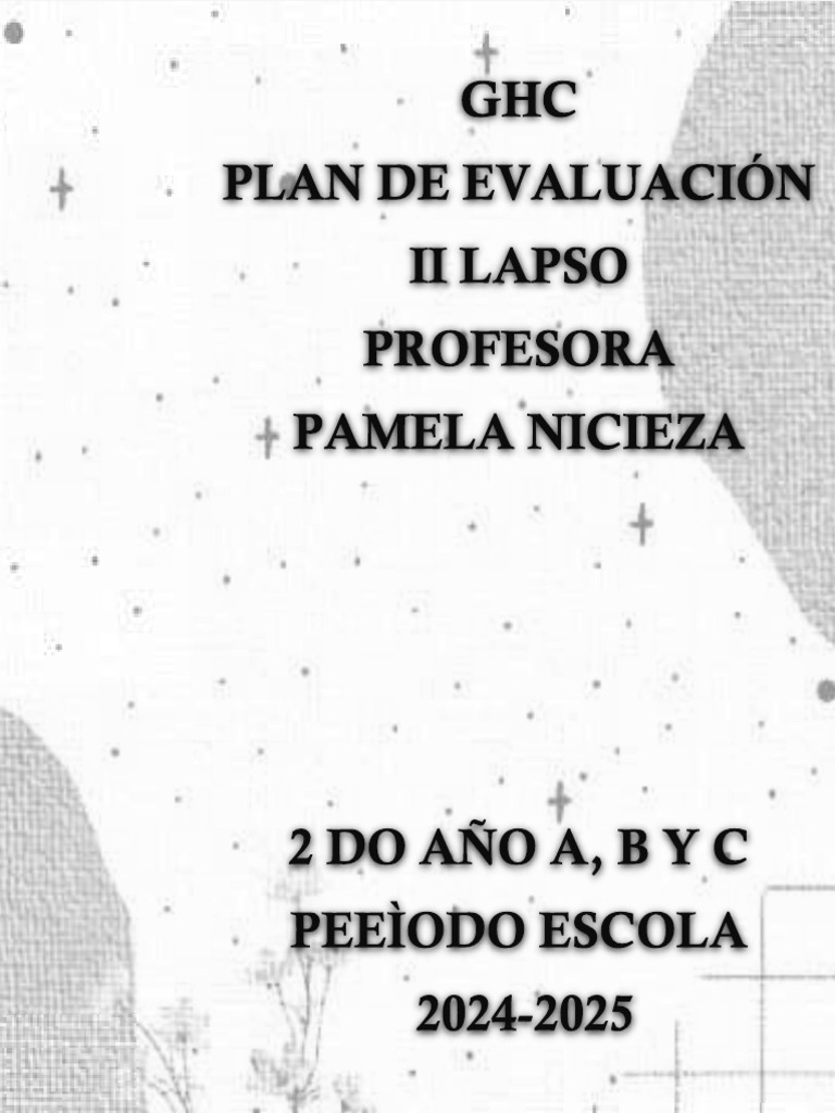 Plan de Evaluacion, GHC, Ii Lapso. | PDF