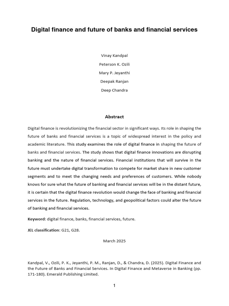 Digital Finance: Shaping Banking's Future | PDF | Banks | Computer Security