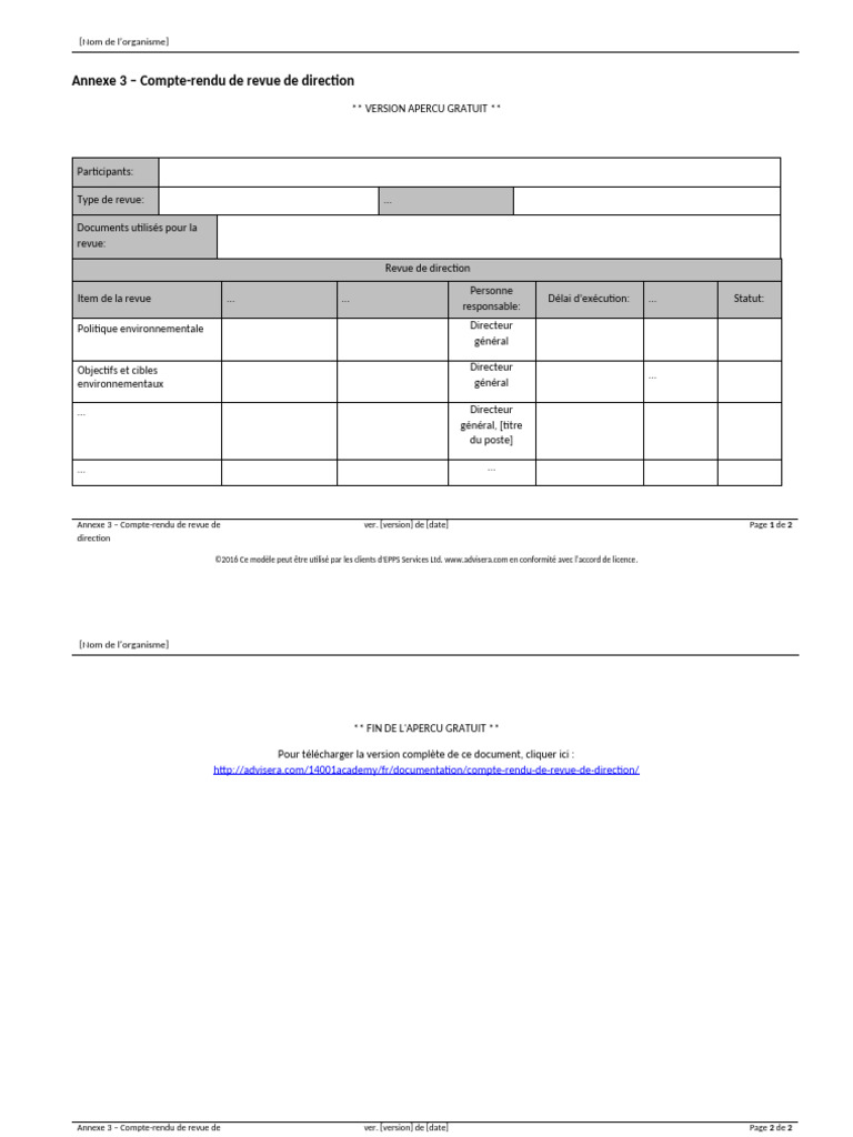 Compte-rendu de revue de direction | PDF | Informatique