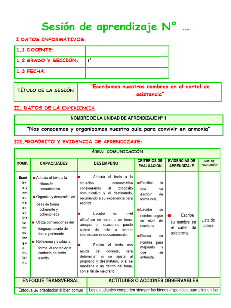 Escribimos nuestros nombres en el cartel | PDF | Escritura ...