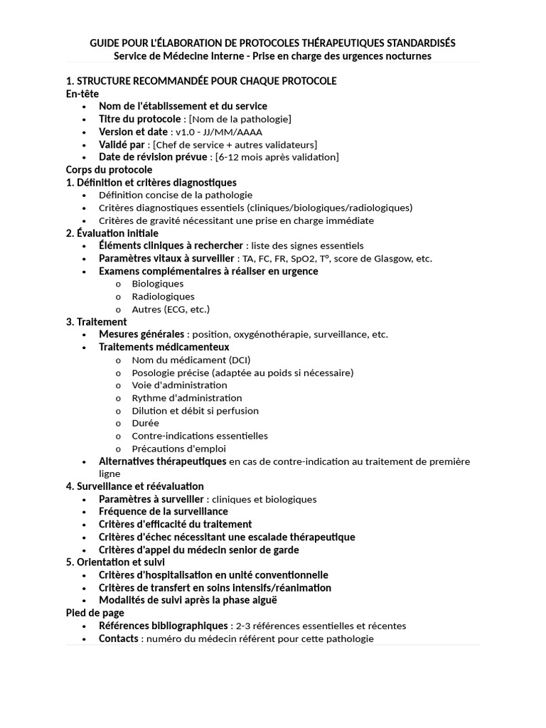 Protocoles Thérapeutiques Urgents 2025 | PDF