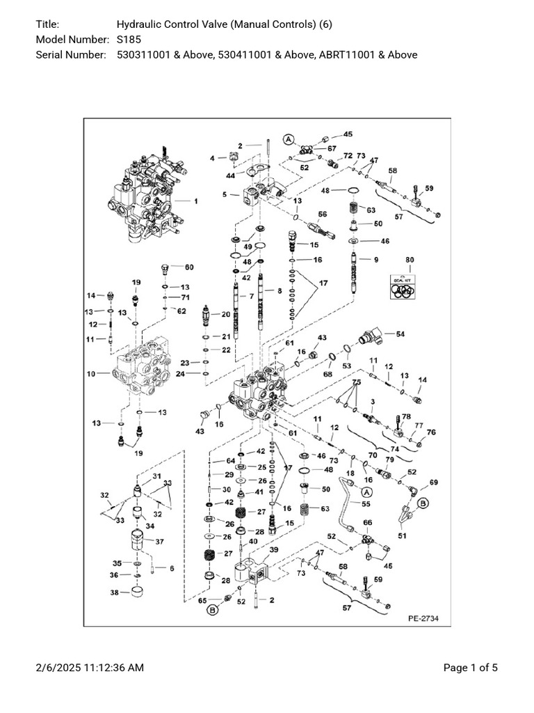 Hydraulic Control Valve Parts List S185 | PDF | Valve | Gas Technologies