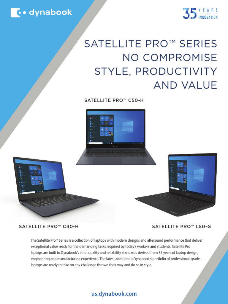 Satellite Pro Series C40 C50 L50 Combined Flyers | PDF | Usb | Hdmi