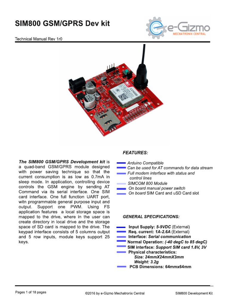 SIM800 Dev Kit | PDF