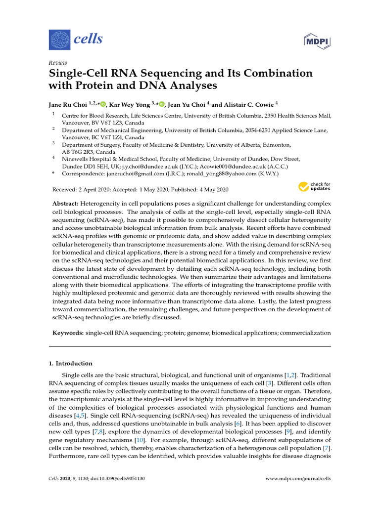 Cells 09 01130 | PDF | Complementary Dna | Dna Sequencing