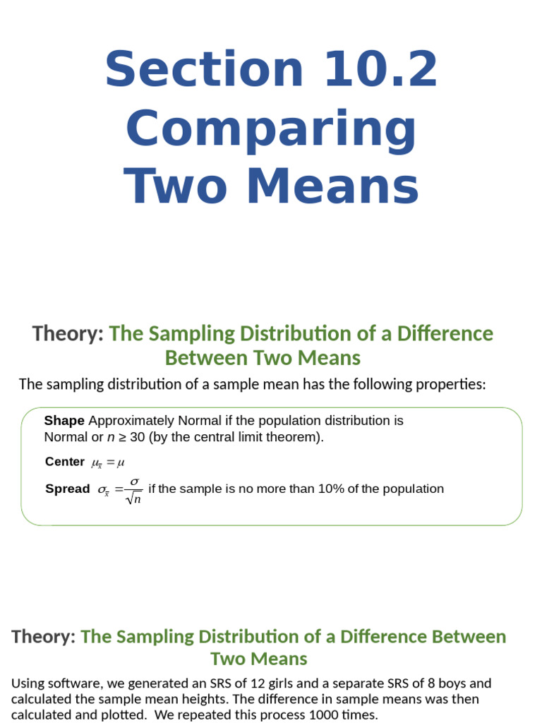 Two-Sample T-Test for Mean Differences | PDF | P Value | Normal ...