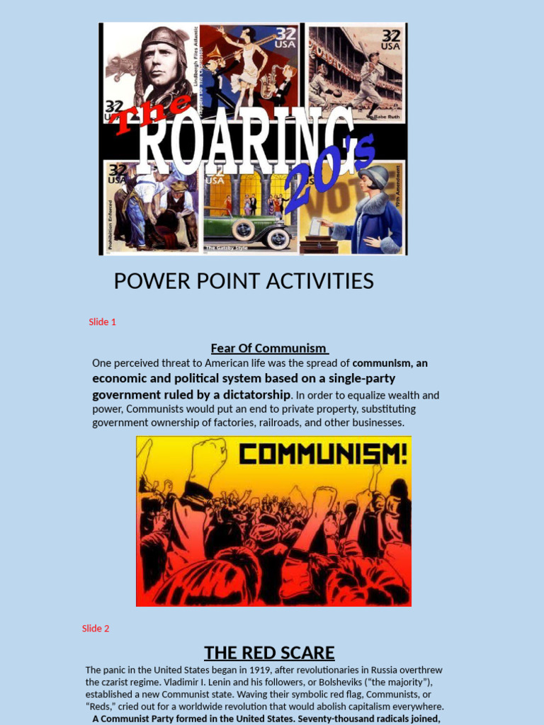 1920's Information Packet | PDF | Communism | Ku Klux Klan