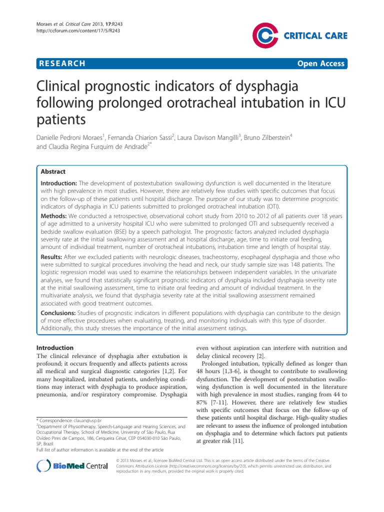 Clinical Prognostic Indicators of Dyspha | PDF | Medical Specialties ...
