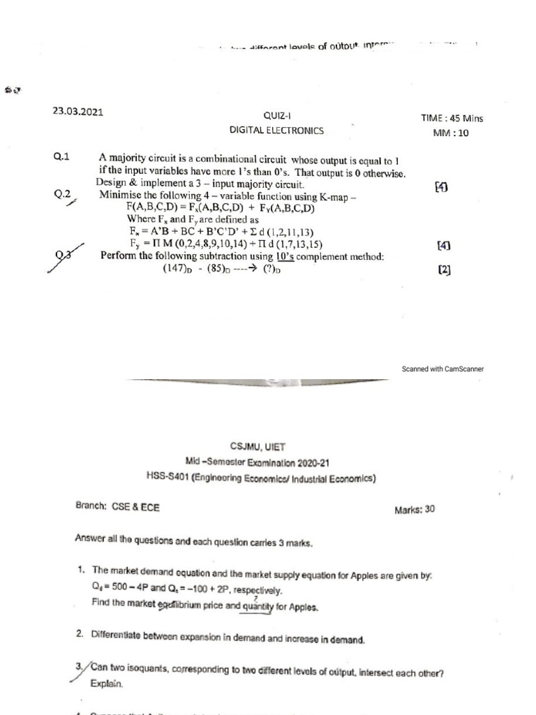4 TH Sem Mid Papers | PDF