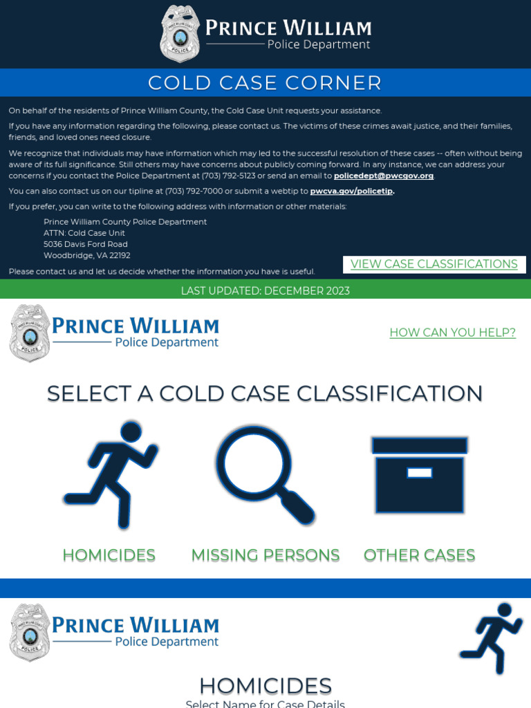Prince William County Cold Cases | PDF | Injury | Traumatology