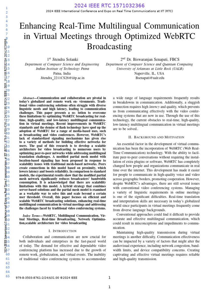 Optimizing WebRTC for Multilingual Events | PDF | Computer Network ...