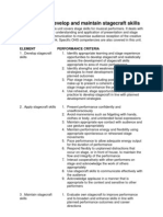 CUSMPF03A Develop and Maintain Stagecraft Skills: Unit Descriptor