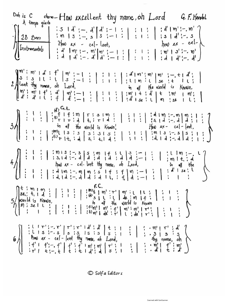 How Excellent - Handel S Saul-1 | PDF