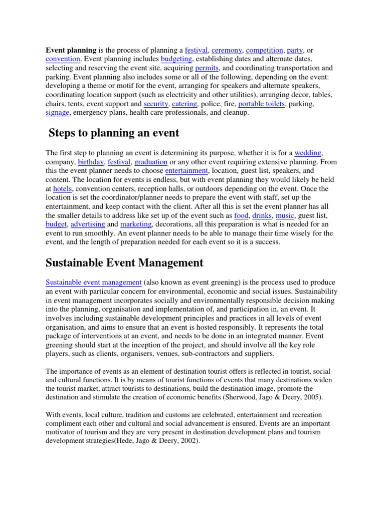 Comprehensive Guide to Event Planning | PDF | Tourism | Economies