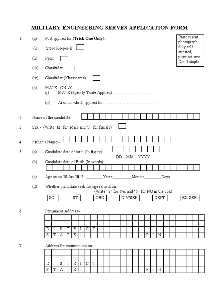 MES Application Form 2025 | PDF | Test (Assessment) | Government ...