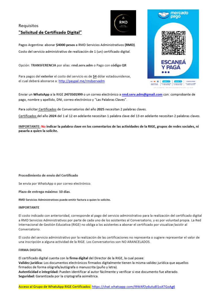 Solicitud de Certificado Digital RMD | PDF | Enseñando | Maestros