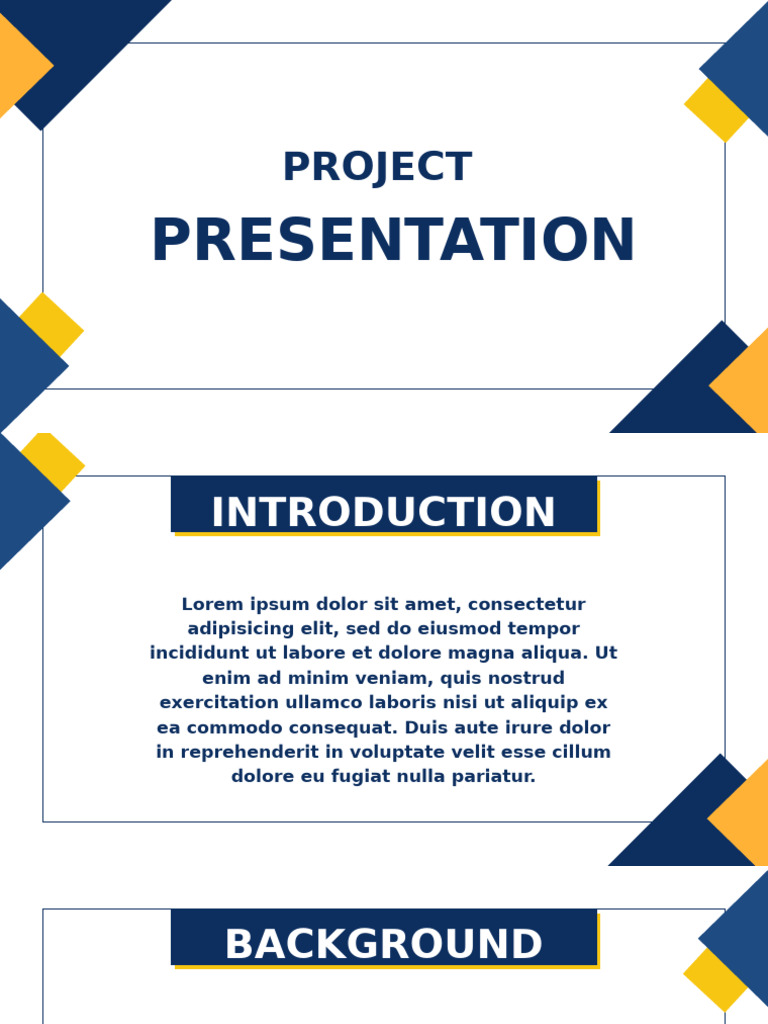Blue Yellow Minimalist Geometric Project Presentation | PDF