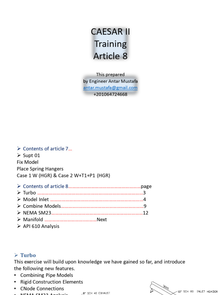 CAESAR II: Turbine Model Training | PDF | Thermal Expansion | Turbocharger