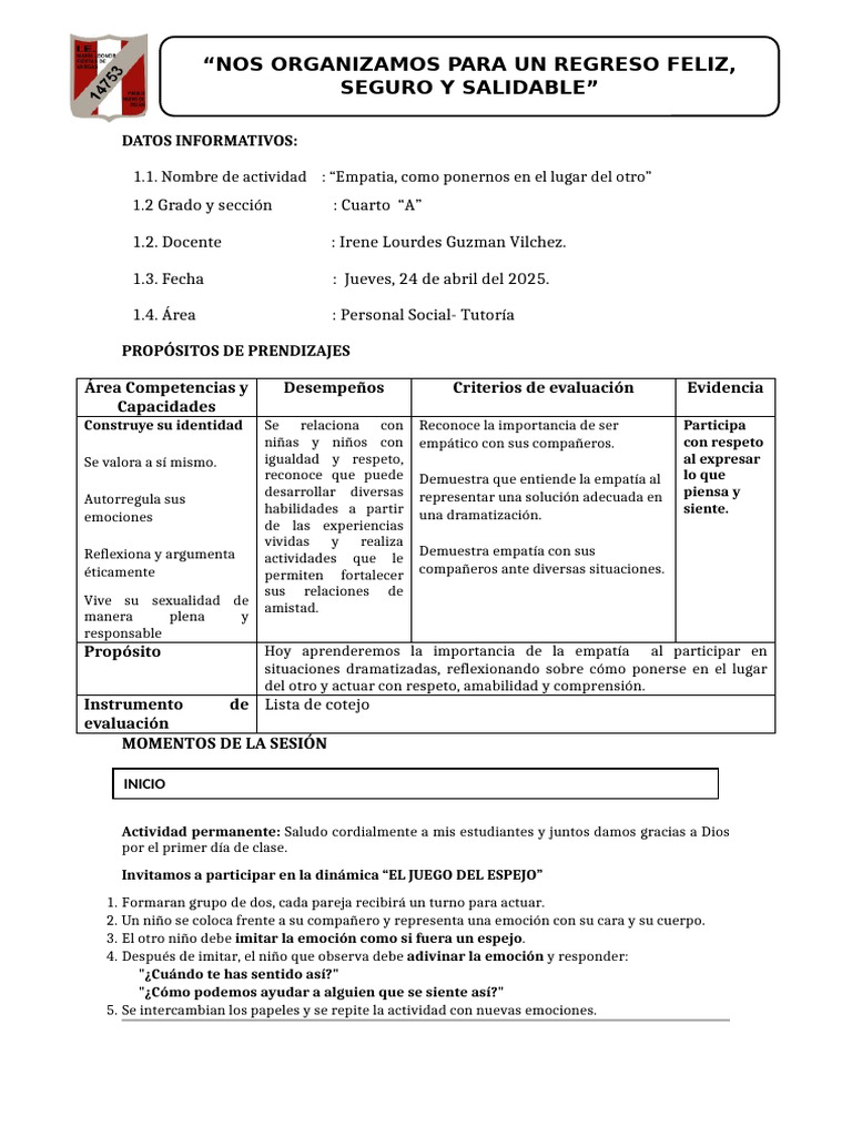 Actividades para Fomentar la Empatía | PDF | Empatía | Las emociones