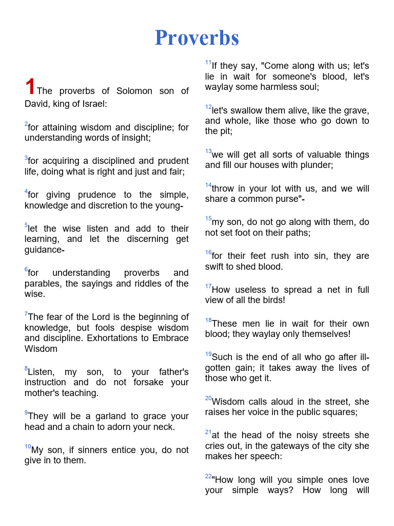 Wisdom and Guidance in Proverbs | PDF | Book Of Proverbs | Wisdom