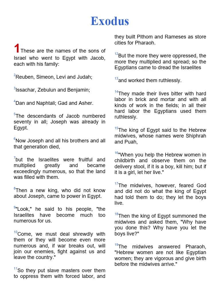 Exodus: Israel's Oppression and Moses | PDF | The Exodus | Aaron