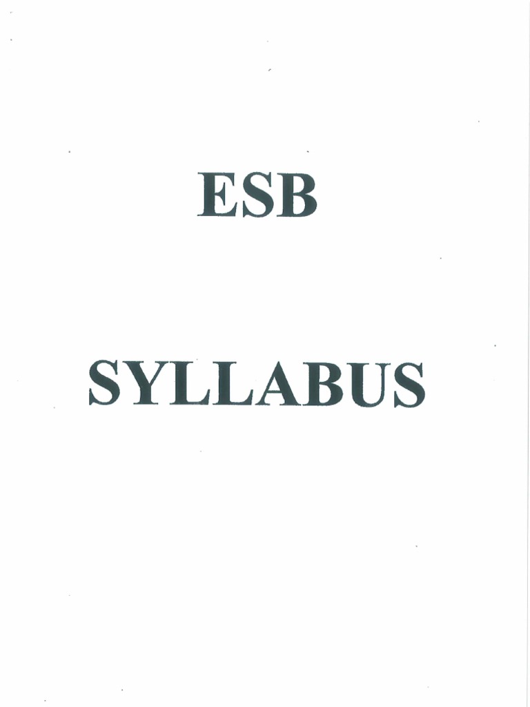 Esb Syllabus | PDF