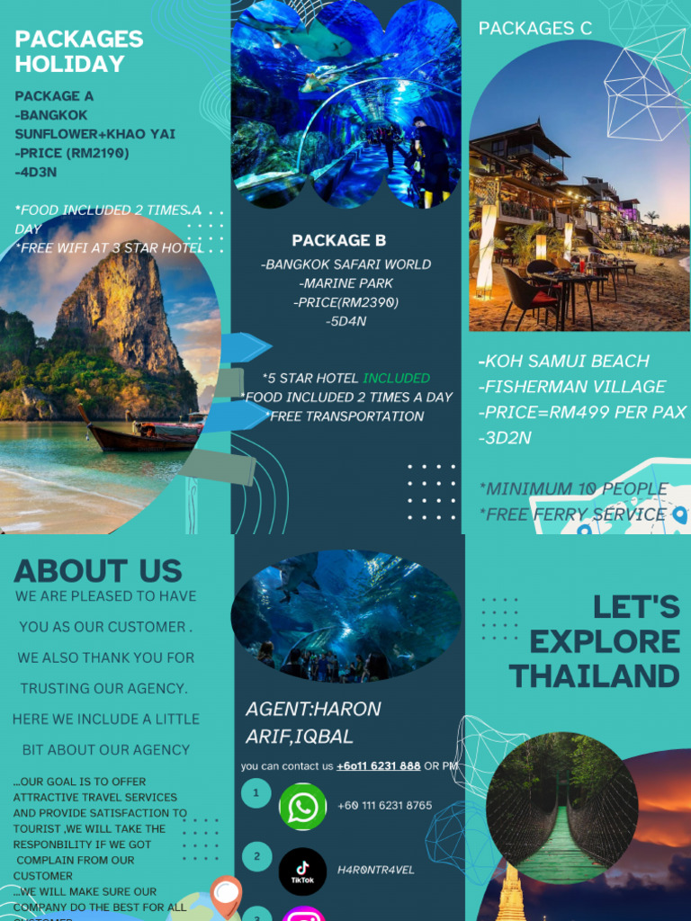 Blue and White Modern Travel Brochure | PDF