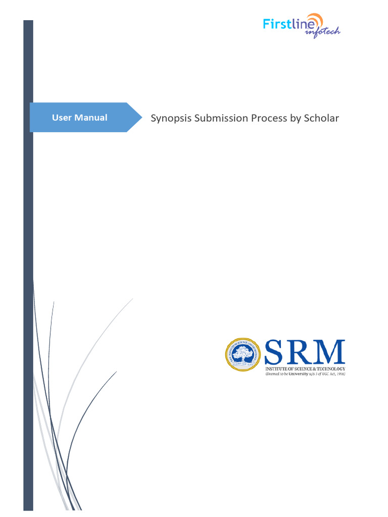 Scholar - User Manual - Synopsis Process | PDF | Software | World Wide Web