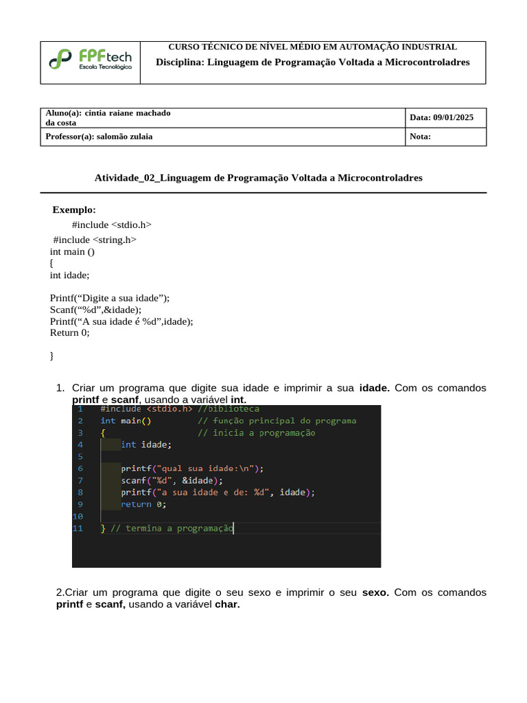 Programação em C para Microcontroladores | PDF
