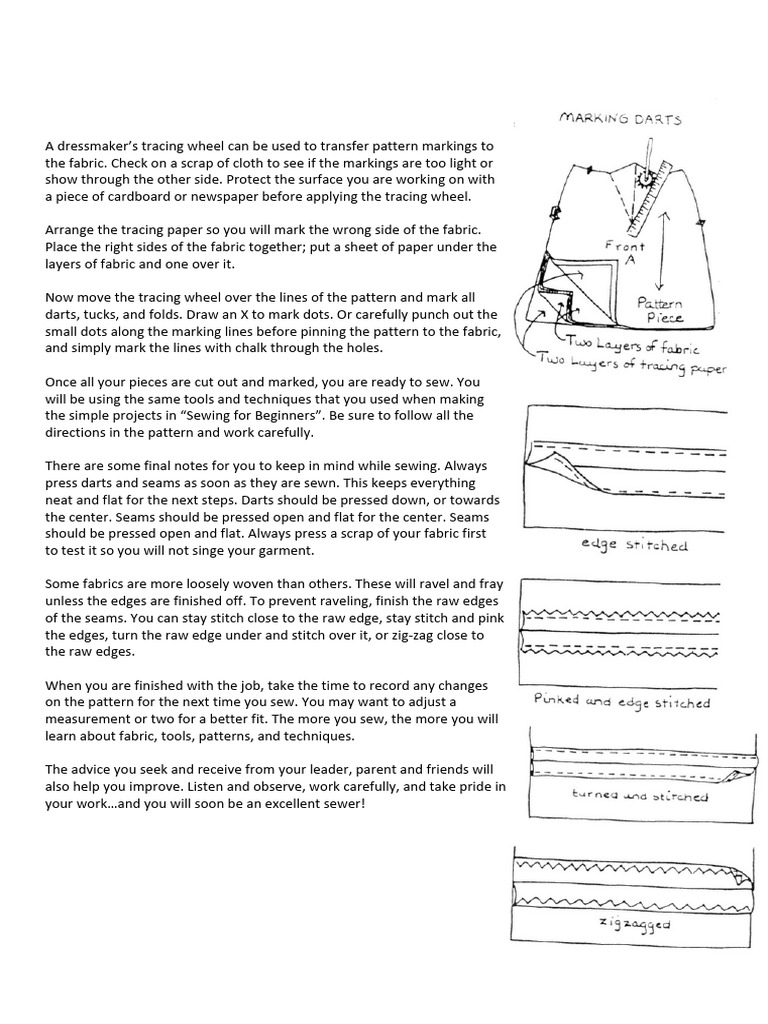 Transferring Pattern Markings to Fabric | PDF