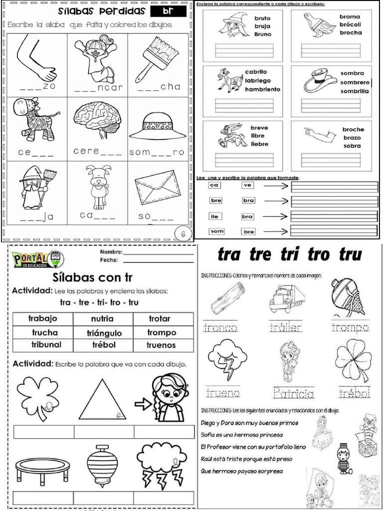 actividades con la letra bra y tra | PDF