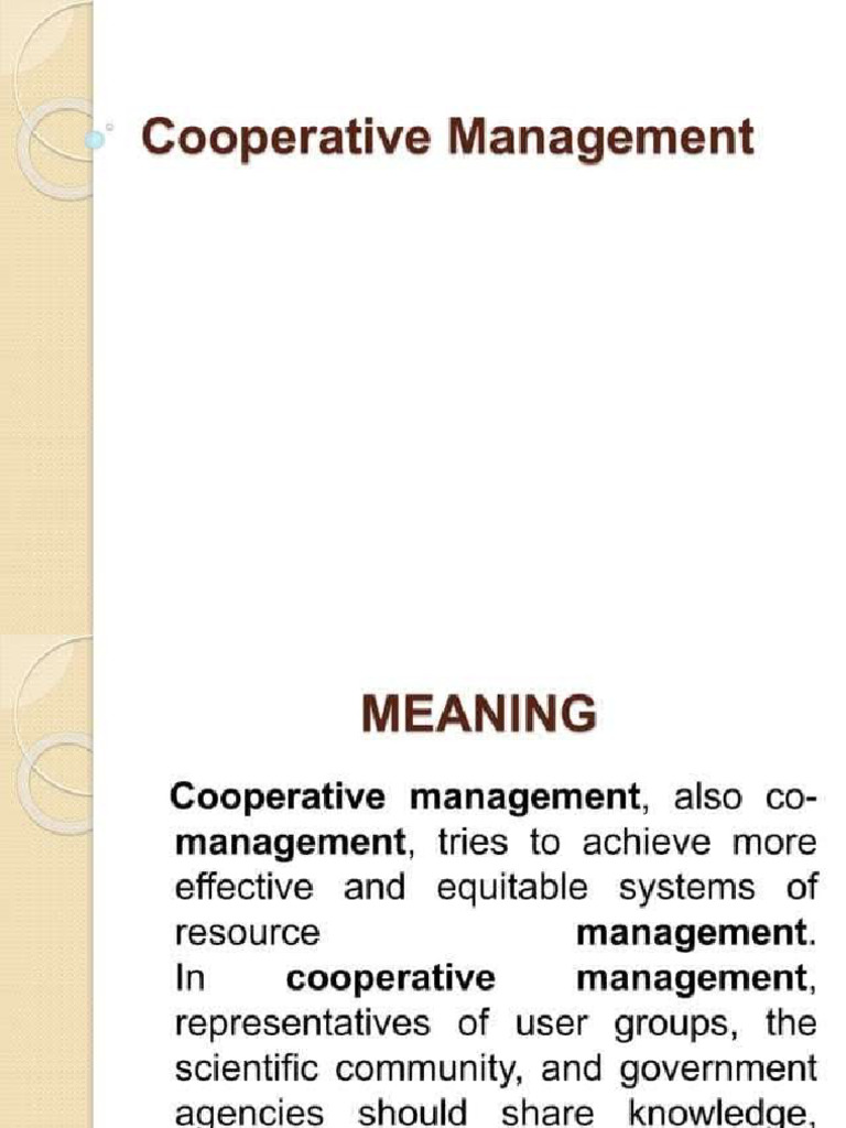 Cooperative Management Pdf