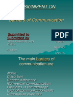 Assignment On: Barriers of Communication