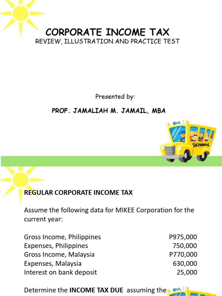 Corporate Income Tax Calculation Guide | PDF | Income Tax | Gross Income