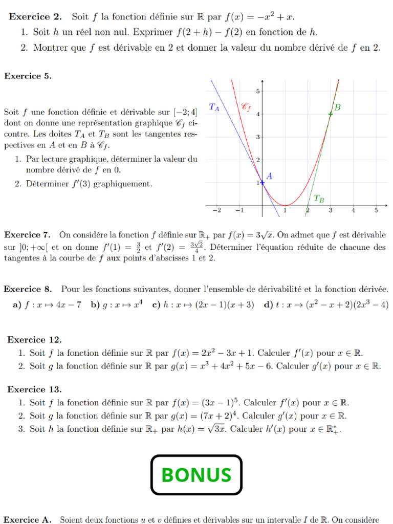 Derivation Partie 1 | PDF