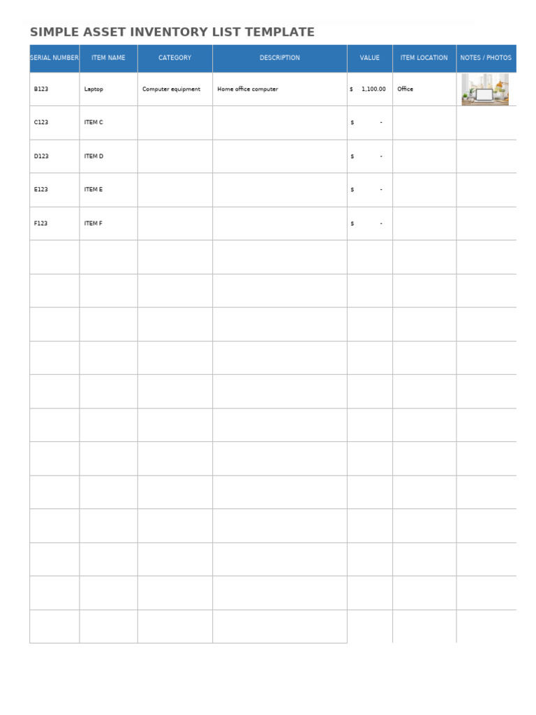 IC Simple Asset Inventory 11661 | PDF