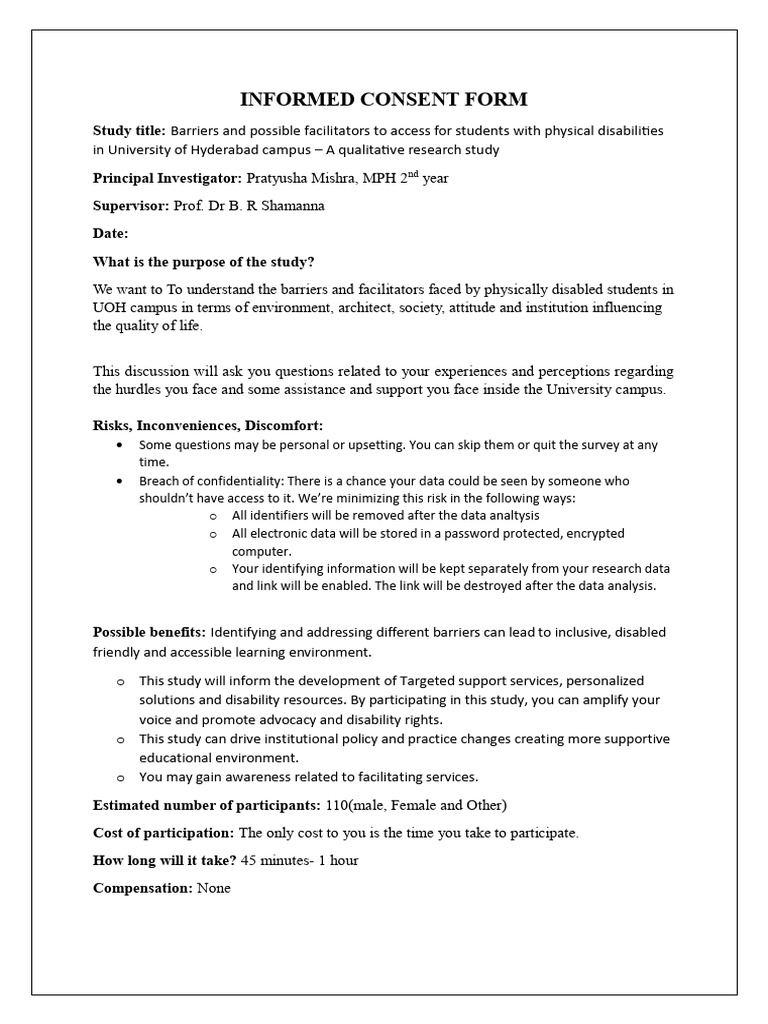 Barriers to Access for Disabled Students | PDF | Data | Consent