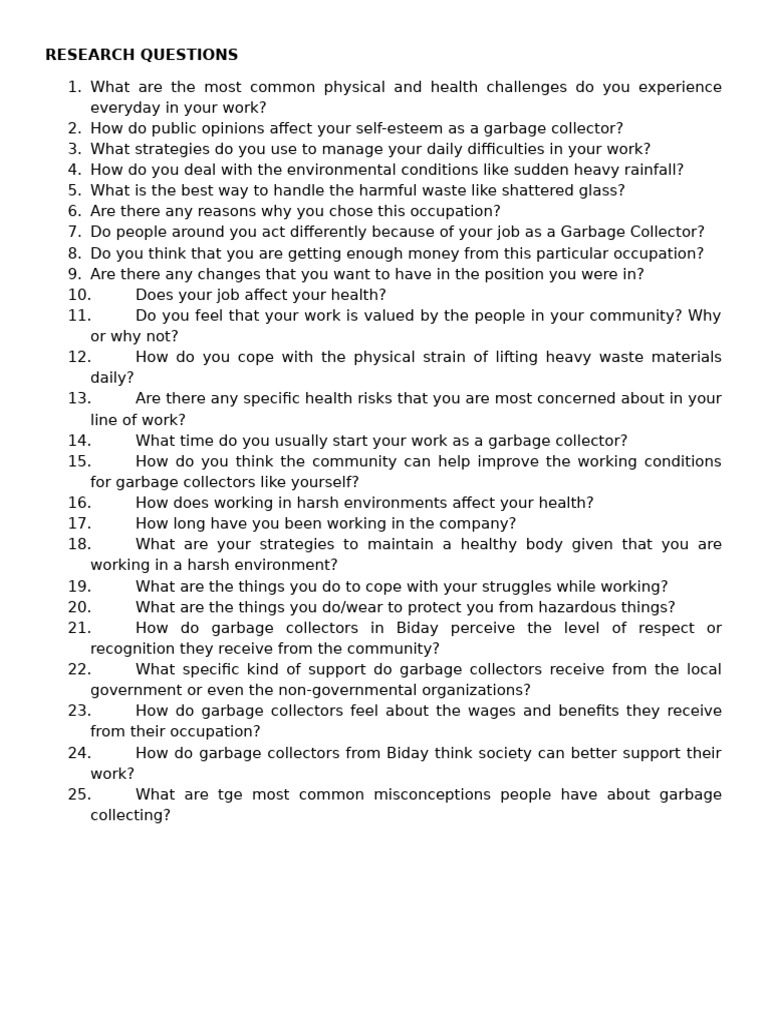 RESEARCH QUESTIONS (1) | PDF