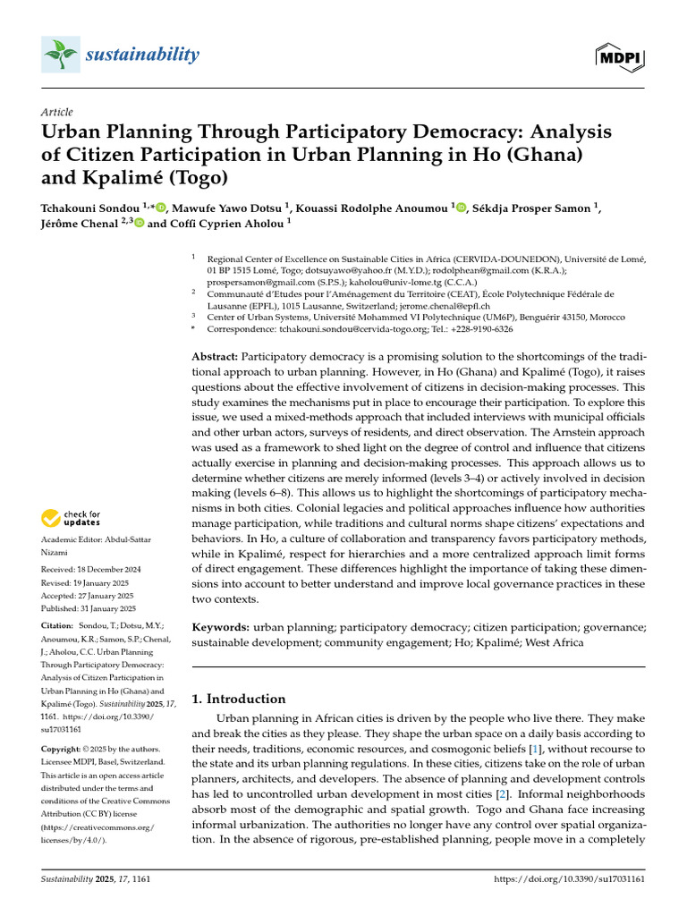 Citizen Participation in Urban Planning | PDF | Public Participation ...