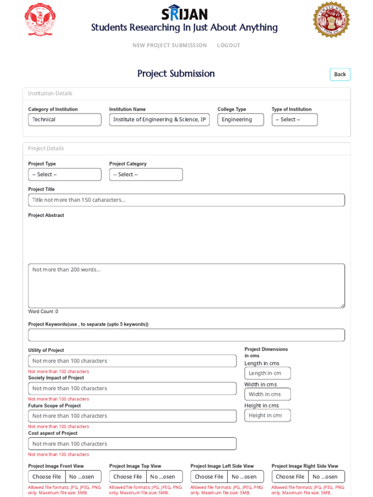 Srijan RGPV Project Submission Guide | PDF | File Format | Computing