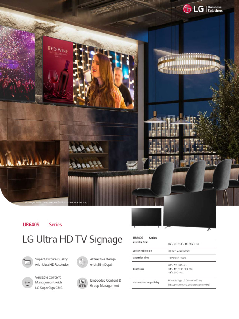 Brosur TV LG Supersign UR640S | PDF | Hdmi | Alternating Current