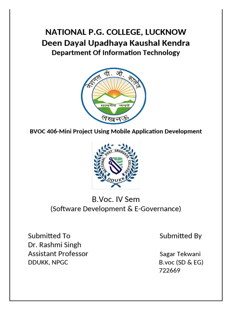 Mobile App Development Mini Project | PDF