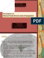 Presentation On: Bilateral Trade Between India & Bangladesh: Paper: 3203 International Marketing
