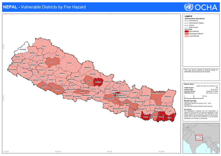 Nepal Fire Hazard Risk Map | PDF | Geodesy | Geographical Technology